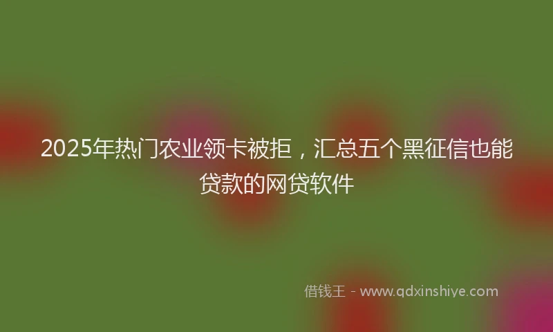 2025年热门农业领卡被拒，汇总五个黑征信也能贷款的网贷软件