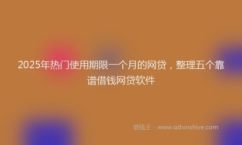 2025年热门使用期限一个月的网贷，整理五个靠谱借钱网贷软件