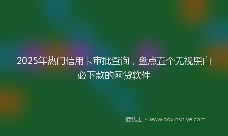 2025年热门信用卡审批查询，盘点五个无视黑白必下款的网贷软件