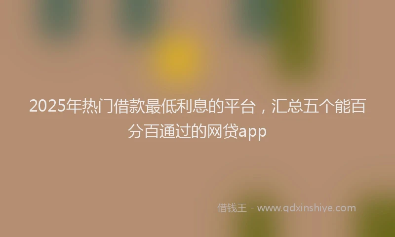 2025年热门借款最低利息的平台，汇总五个能百分百通过的网贷app