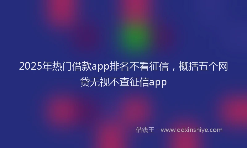 2025年热门借款app排名不看征信，概括五个网贷无视不查征信app