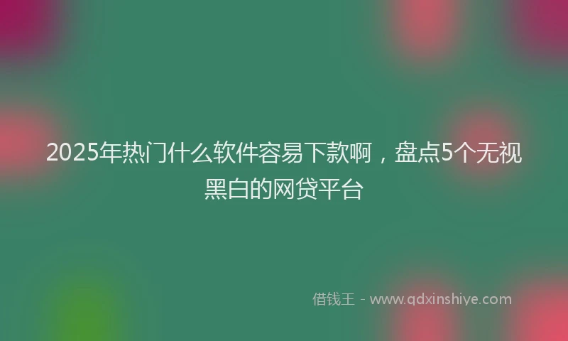 2025年热门什么软件容易下款啊，盘点5个无视黑白的网贷平台