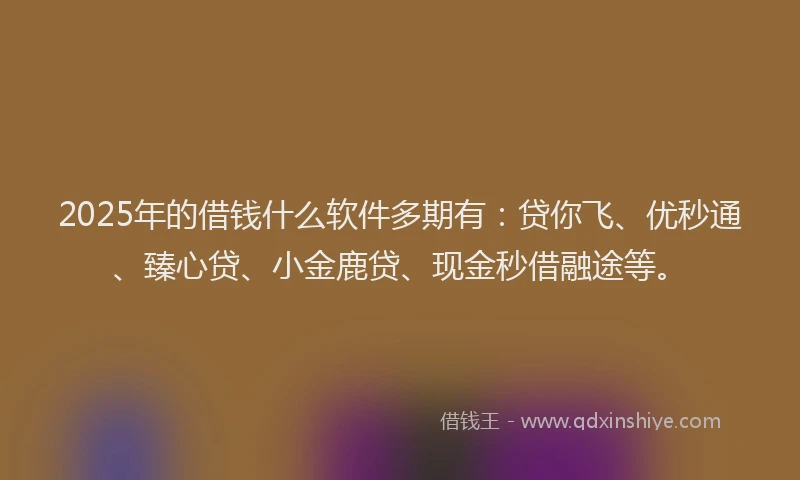 2025年的借钱什么软件多期有：贷你飞、优秒通、臻心贷、小金鹿贷、现金秒借融途等。