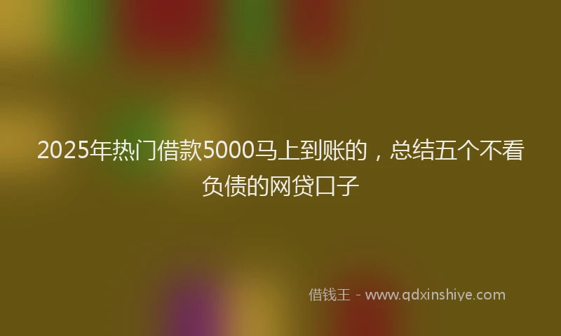 2025年热门借款5000马上到账的，总结五个不看负债的网贷口子