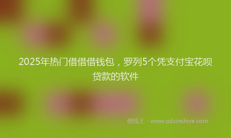 2025年热门借借借钱包，罗列5个凭支付宝花呗贷款的软件