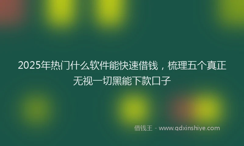 2025年热门什么软件能快速借钱，梳理五个真正无视一切黑能下款口子