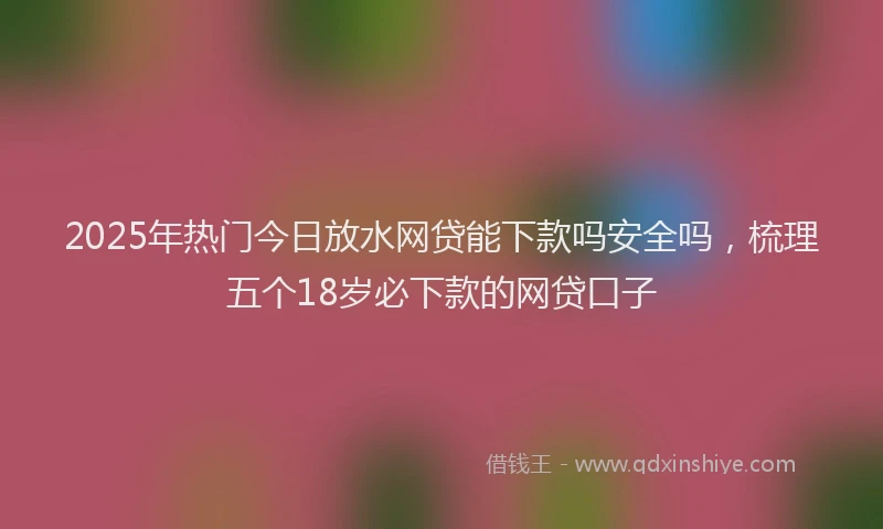2025年热门今日放水网贷能下款吗安全吗，梳理五个18岁必下款的网贷口子