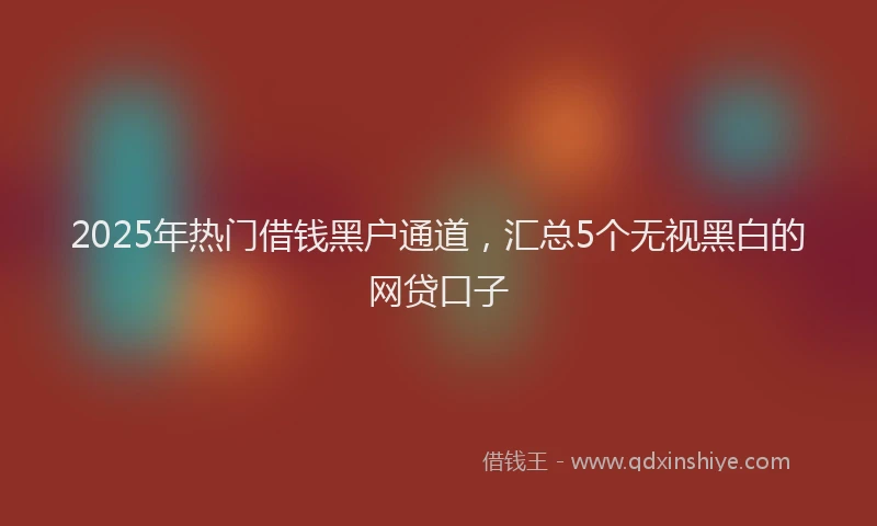 2025年热门借钱黑户通道，汇总5个无视黑白的网贷口子