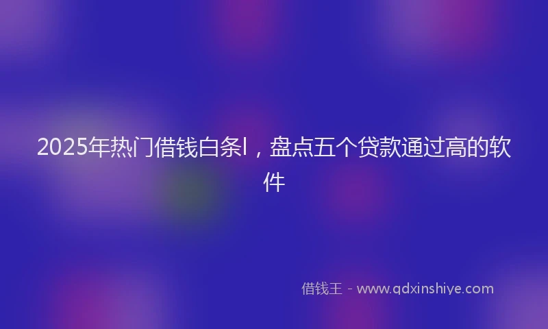 2025年热门借钱白条l，盘点五个贷款通过高的软件