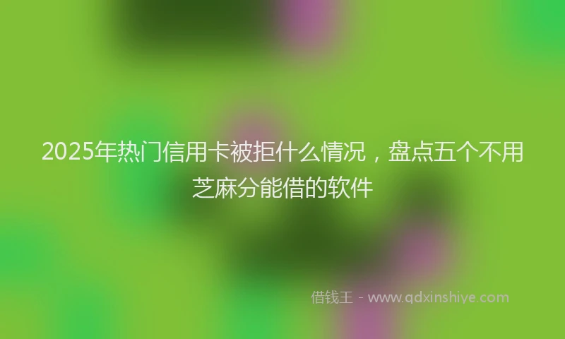 2025年热门信用卡被拒什么情况，盘点五个不用芝麻分能借的软件