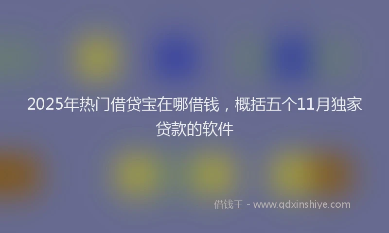 2025年热门借贷宝在哪借钱，概括五个11月独家贷款的软件