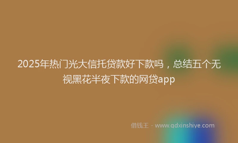 2025年热门光大信托贷款好下款吗，总结五个无视黑花半夜下款的网贷app