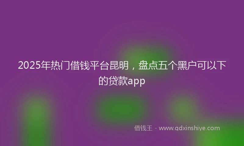 2025年热门借钱平台昆明，盘点五个黑户可以下的贷款app