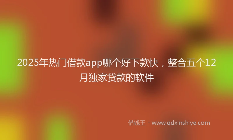 2025年热门借款app哪个好下款快，整合五个12月独家贷款的软件