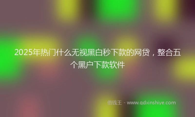 2025年热门什么无视黑白秒下款的网贷，整合五个黑户下款软件