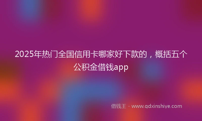 2025年热门全国信用卡哪家好下款的，概括五个公积金借钱app