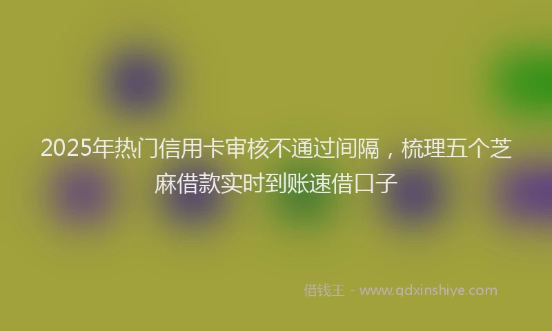 2025年热门信用卡审核不通过间隔，梳理五个芝麻借款实时到账速借口子