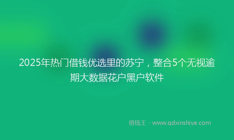 2025年热门借钱优选里的苏宁，整合5个无视逾期大数据花户黑户软件