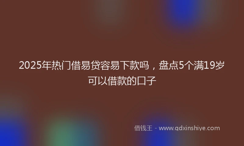 2025年热门借易贷容易下款吗，盘点5个满19岁可以借款的口子