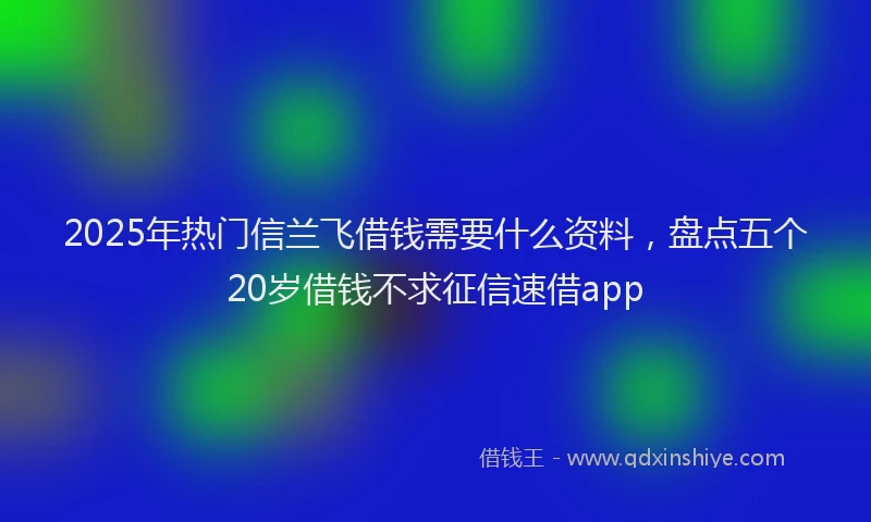 2025年热门信兰飞借钱需要什么资料，盘点五个20岁借钱不求征信速借app