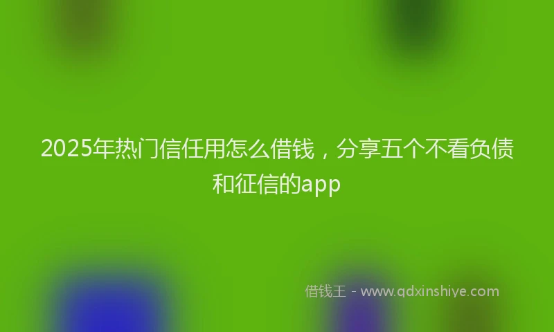 2025年热门信任用怎么借钱，分享五个不看负债和征信的app