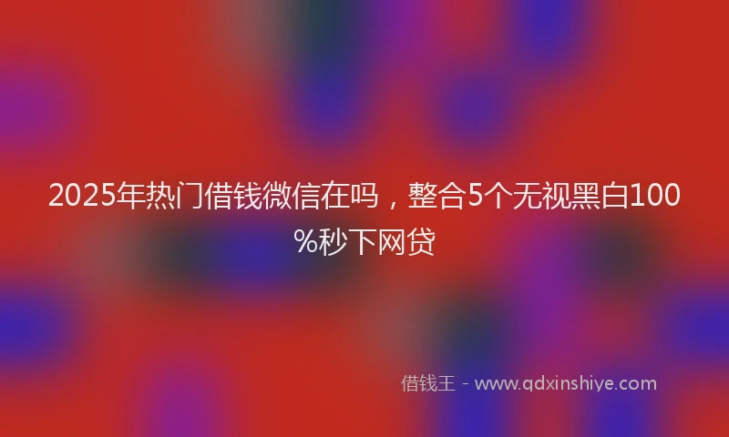 2025年热门借钱微信在吗，整合5个无视黑白100%秒下网贷