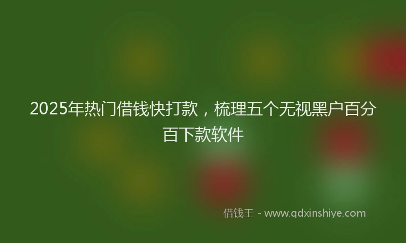2025年热门借钱快打款，梳理五个无视黑户百分百下款软件