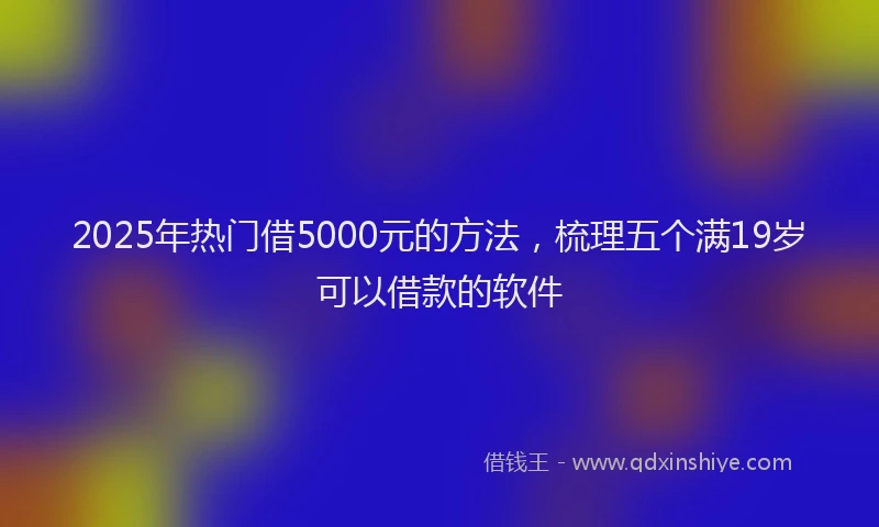 2025年热门借5000元的方法，梳理五个满19岁可以借款的软件