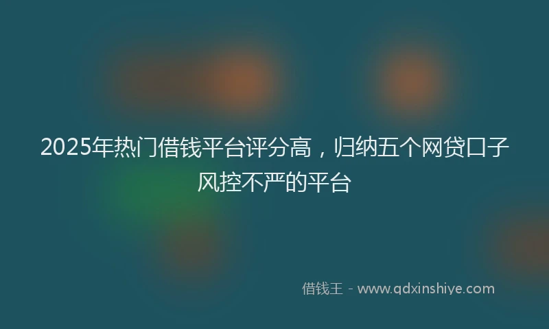 2025年热门借钱平台评分高，归纳五个网贷口子风控不严的平台