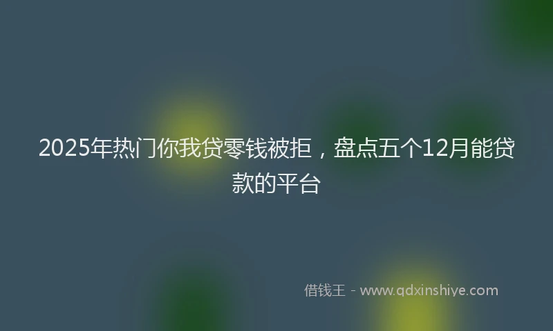 2025年热门你我贷零钱被拒，盘点五个12月能贷款的平台