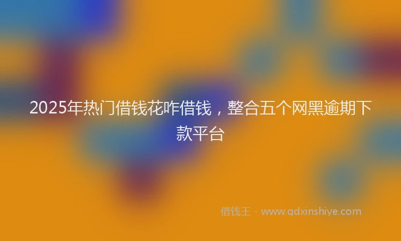 2025年热门借钱花咋借钱，整合五个网黑逾期下款平台