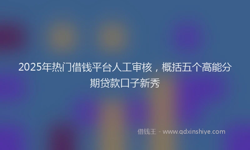 2025年热门借钱平台人工审核，概括五个高能分期贷款口子新秀