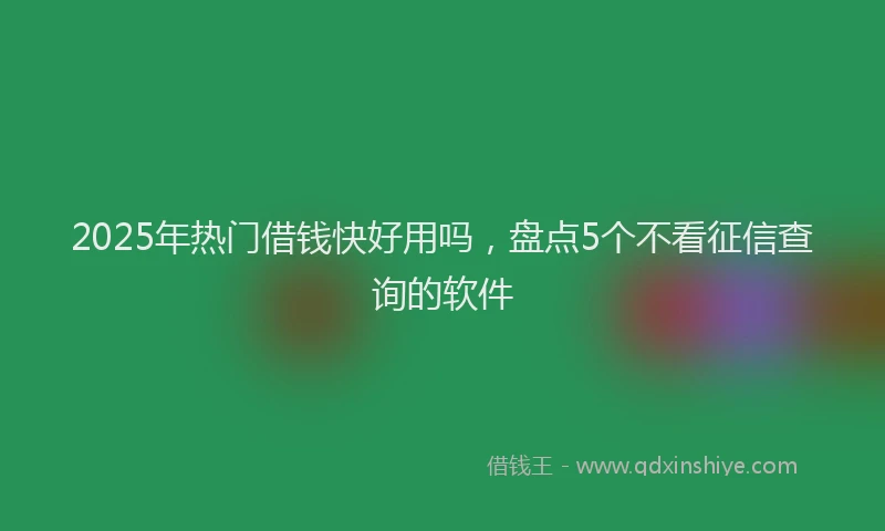2025年热门借钱快好用吗，盘点5个不看征信查询的软件