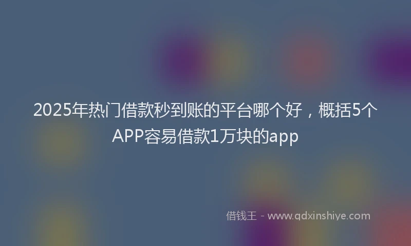 2025年热门借款秒到账的平台哪个好，概括5个APP容易借款1万块的app