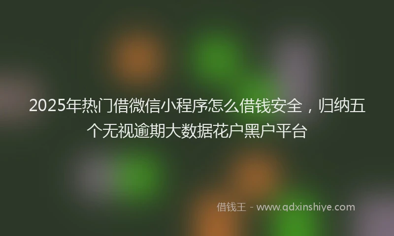 2025年热门借微信小程序怎么借钱安全，归纳五个无视逾期大数据花户黑户平台