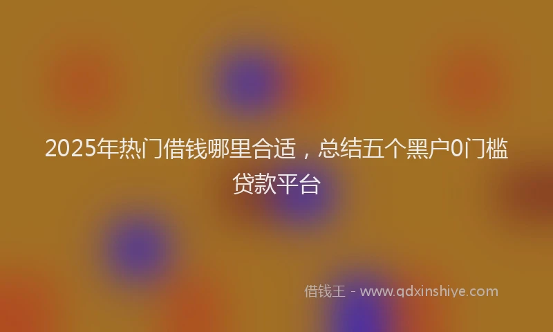 2025年热门借钱哪里合适，总结五个黑户0门槛贷款平台