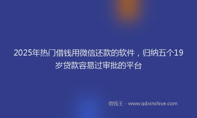 2025年热门借钱用微信还款的软件，归纳五个19岁贷款容易过审批的平台