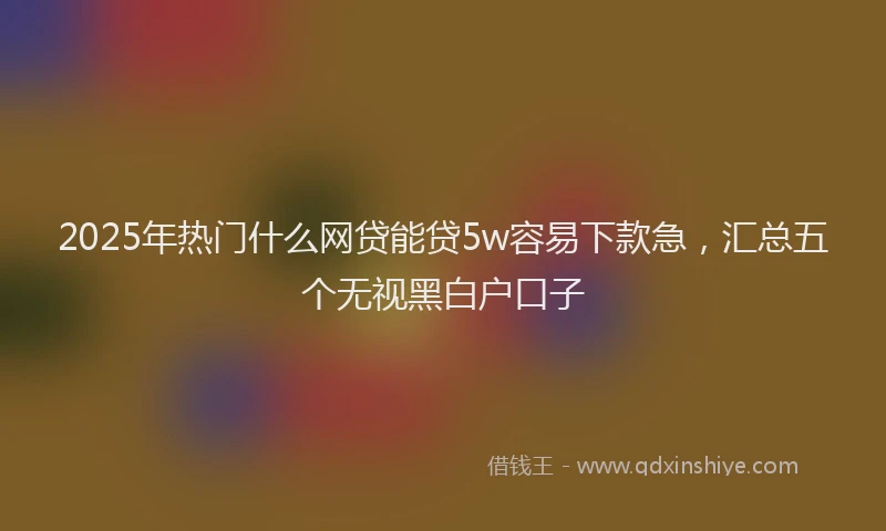 2025年热门什么网贷能贷5w容易下款急，汇总五个无视黑白户口子