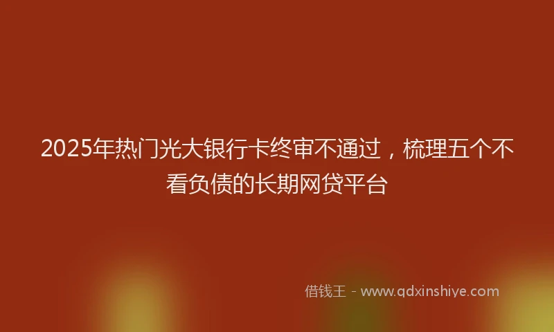 2025年热门光大银行卡终审不通过，梳理五个不看负债的长期网贷平台