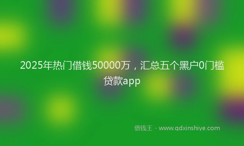 2025年热门借钱50000万，汇总五个黑户0门槛贷款app