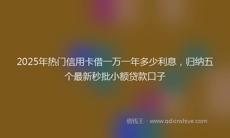 2025年热门信用卡借一万一年多少利息，归纳五个最新秒批小额贷款口子
