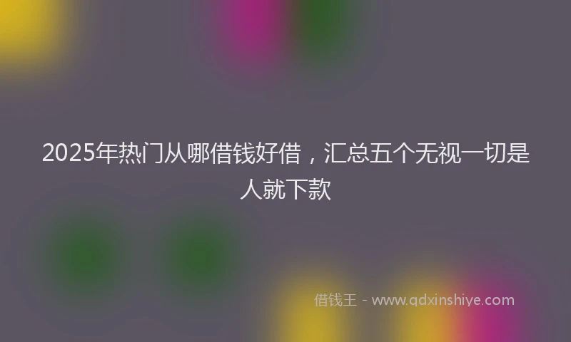 2025年热门从哪借钱好借，汇总五个无视一切是人就下款
