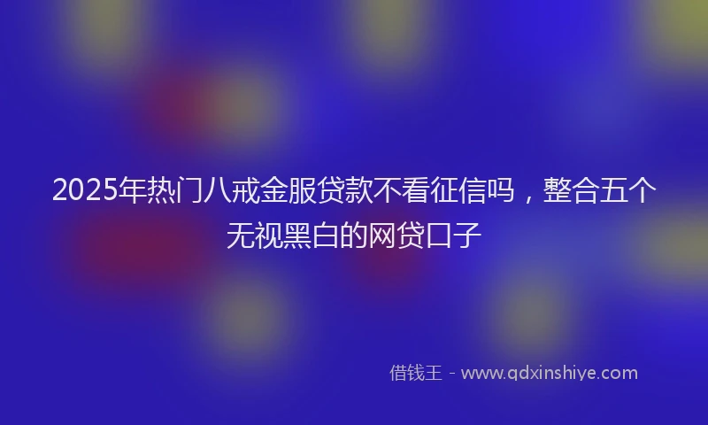 2025年热门八戒金服贷款不看征信吗，整合五个无视黑白的网贷口子