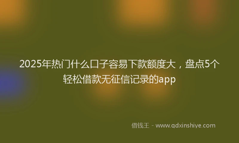 2025年热门什么口子容易下款额度大，盘点5个轻松借款无征信记录的app