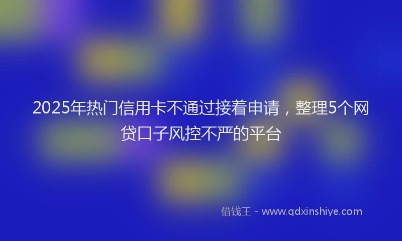 2025年热门信用卡不通过接着申请，整理5个网贷口子风控不严的平台