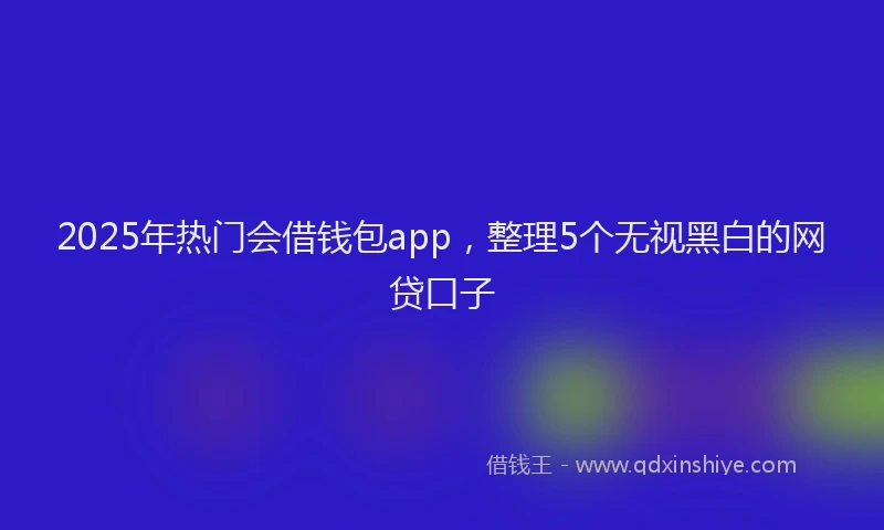 2025年热门会借钱包app，整理5个无视黑白的网贷口子