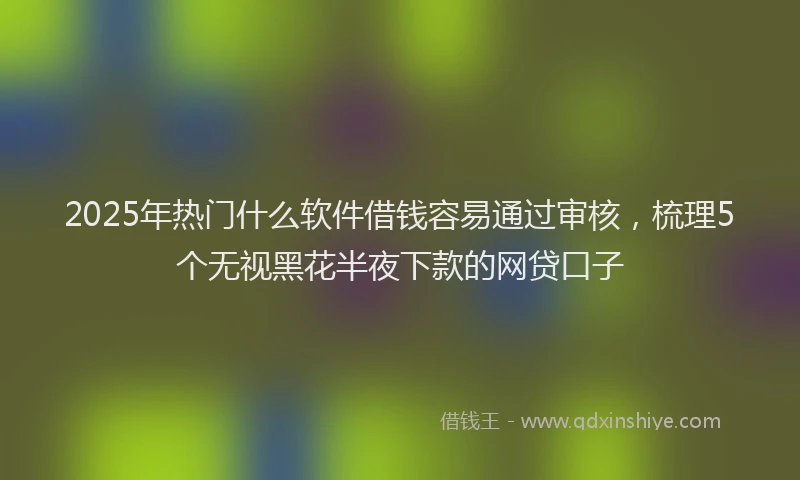 2025年热门什么软件借钱容易通过审核，梳理5个无视黑花半夜下款的网贷口子