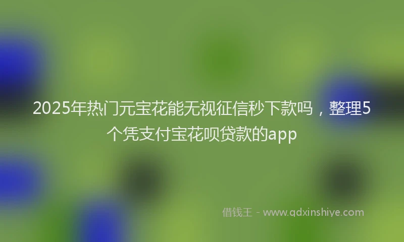 2025年热门元宝花能无视征信秒下款吗，整理5个凭支付宝花呗贷款的app