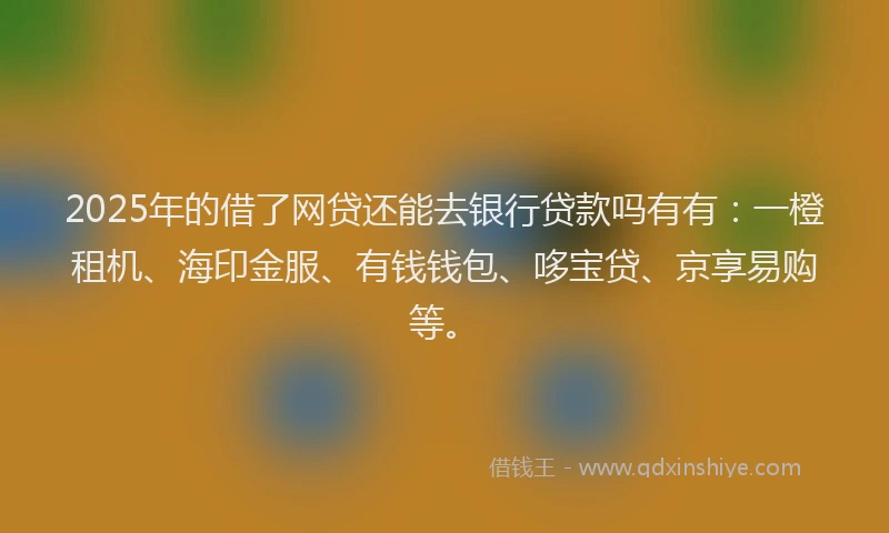 2025年的借了网贷还能去银行贷款吗有有：一橙租机、海印金服、有钱钱包、哆宝贷、京享易购等。