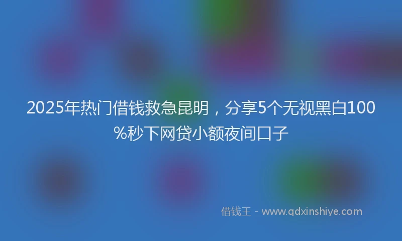 2025年热门借钱救急昆明，分享5个无视黑白100%秒下网贷小额夜间口子